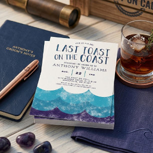 Last Toast on the Coast │Ocean Bachelor Party Invitation