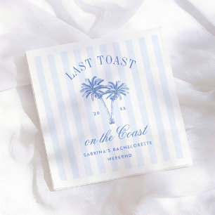 Last Toast On The Coast Palm Trees Bachelorette Napkin