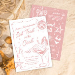 Last Toast On The Coast Pink Bachelorette Weekend Invitation<br><div class="desc">Last Toast On The Coast Pink Bachelorette Weekend Invitation</div>