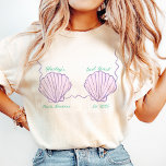 Last toast On The Coast Seashell Bra Bachelorette T-Shirt<br><div class="desc">Last toast On The Coast Bachelorette
Last toast On The Coast Seashell Bra Bachelorette
Mermaid Seashell Top
Custom Bachelorette party Tshirt
Personalised Bachelorette party Tshirt</div>
