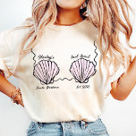 Last toast On The Coast Seashell Bra Bachelorette T-Shirt<br><div class="desc">Last toast On The Coast Bachelorette
Last toast On The Coast Seashell Bra Bachelorette
Mermaid Seashell Top
Custom Bachelorette party Tshirt
Personalised Bachelorette party Tshirt</div>