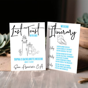 Last Toast on the Coast Weekend Bachelorette Party Invitation