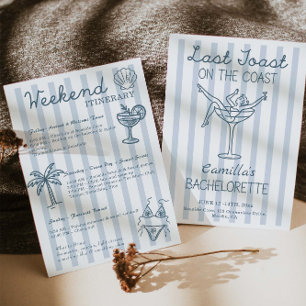 Last Toast On The Coast Whimsical Bachelorette Invitation