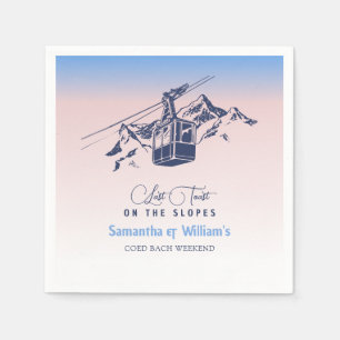 Last Toast On The Slope Ski Bachelorette Thank You Napkin