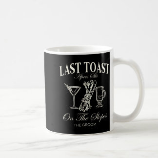 Last toast on the slopes bachelor skiing bridal coffee mug