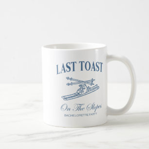 Last toast on the slopes bachelor skiing bridal coffee mug