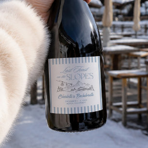 Last Toast on the Slopes Bachelorette Party Sparkling Wine Label