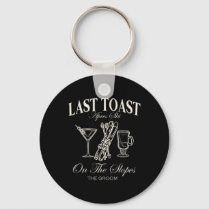 Last Toast On The Slopes Chelor Skiing Bridal Part Key Ring