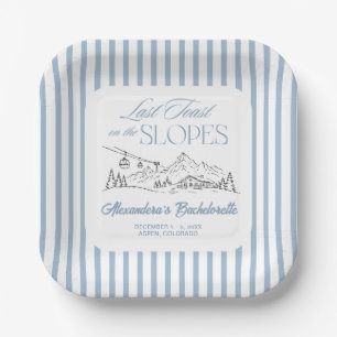 Last Toast on the Slopes Ski Bachelorette Party Paper Plate
