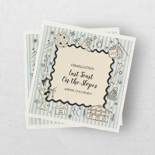 Last Toast On The Slopes Ski Bachelorette Weekend Napkin
