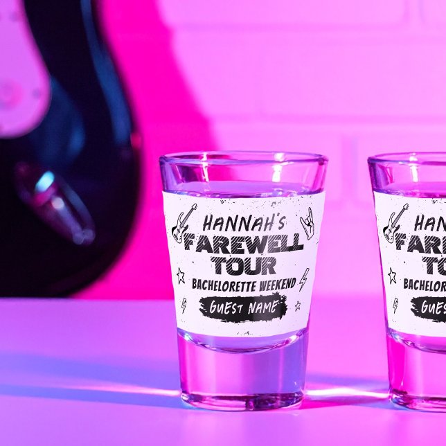 Last Tour Punk Rock Band Bachelorette Party name Shot Glass (Creator Uploaded)