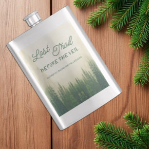 Last Trail Before The Veil Bachelorette Hip Flask