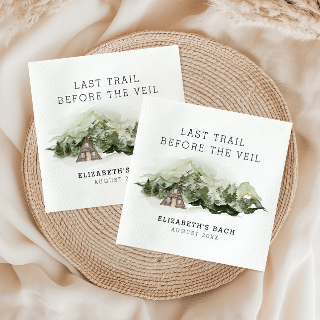 Last Trail Before The Veil Bachelorette Weekend Napkin (Creator Uploaded)