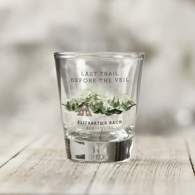 Last Trail Before The Veil Bachelorette Weekend Shot Glass (Creator Uploaded)