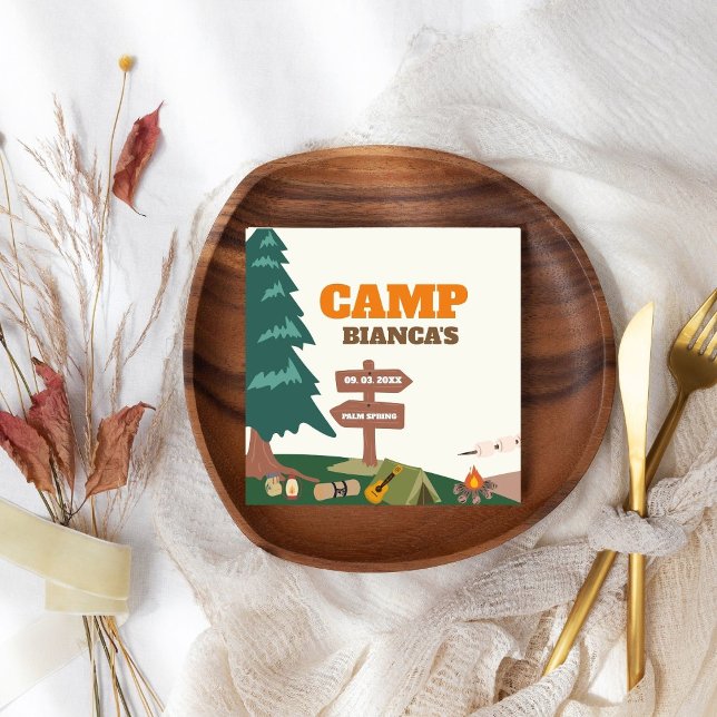 Last Trail Before The Veil Camp Bachelorette Napkin (Creator Uploaded)