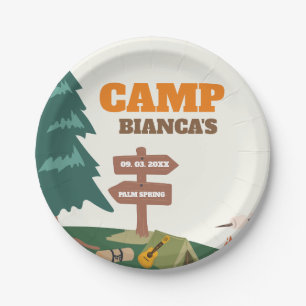 Last Trail Before The Veil Camp Bachelorette Paper Plate