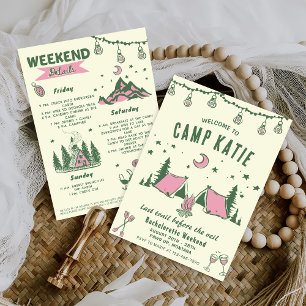 Last Trail Before The Veil Camp Bachelorette Party Invitation