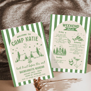 Last Trail Before The Veil Camp Bachelorette Party Invitation