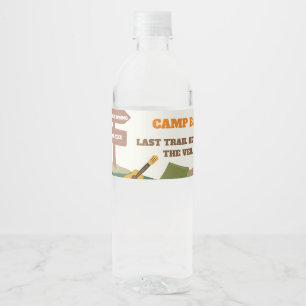 Last Trail Before The Veil Camp Bachelorette Party Water Bottle Label