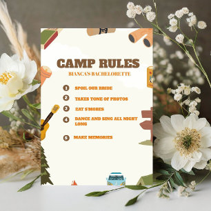 Last Trail Before The Veil Camp Rules Bachelorette Pedestal Sign
