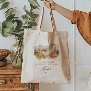 Last Trail Before The Veil Custom Bachelorette Tote Bag