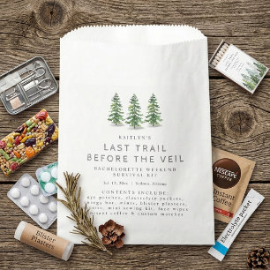 Last Trail Camping Bachelorette Party Survival Kit Favour Bag