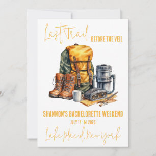 Last Trail, Hiking Bachelorette Weekend Party Invitation