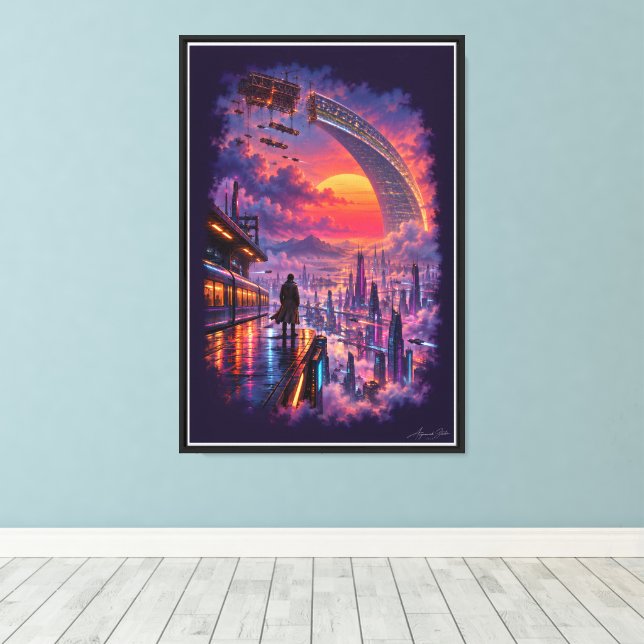 Last Train to Aurelion Canvas Print (Insitu(Wood Floor))