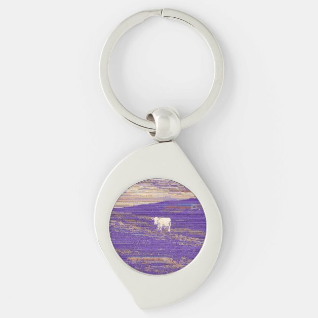 Last Transmission or Cow in a Field Key Ring (Front)