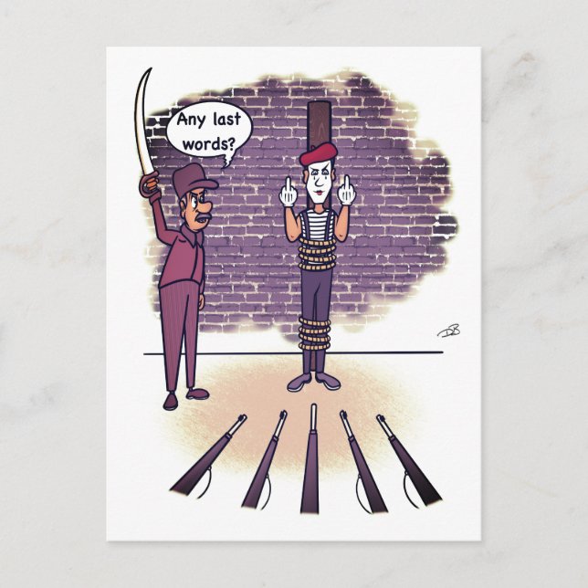 Last Words Funny Postcard (Front)