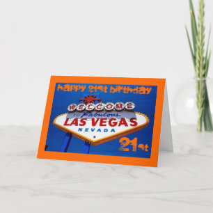 LasVegas_Sign, HAPPY 21ST BIRTHDAY, HAPPY 21ST ... Card