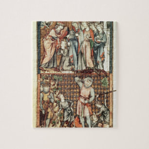Lat 1023 f.7v David and Goliath with Saul by Le Be Jigsaw Puzzle