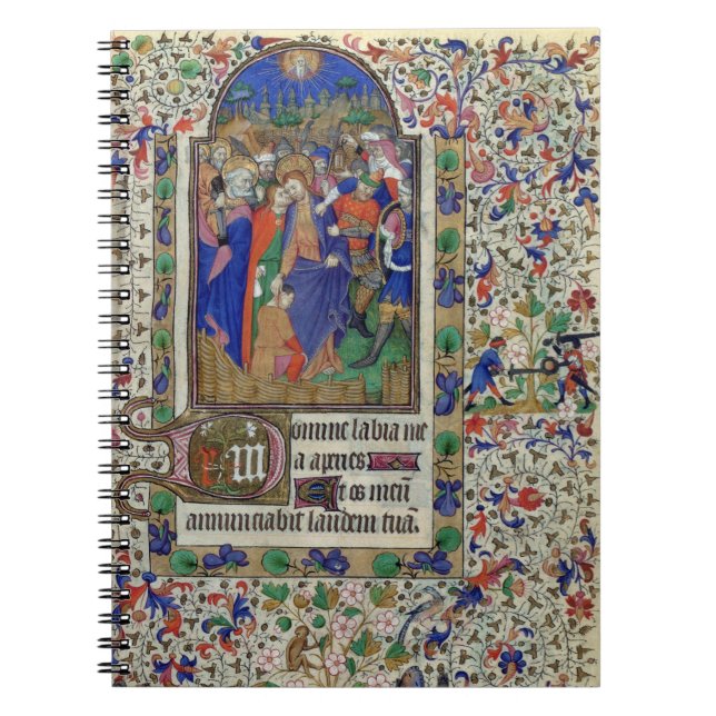 Lat 1156 f.133 The Kiss of Judas, from the Hours o Notebook (Front)