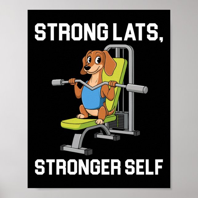 Lat Pulldown Exercise Bodybuilding Fitness Workout Poster (Front)