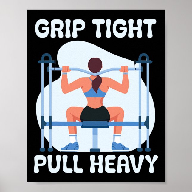 Lat Pulldown Exercise Bodybuilding Fitness Workout Poster (Front)