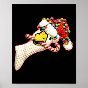 Latch Hook Faux Yarn Funny Goose Christmas Crochet Poster