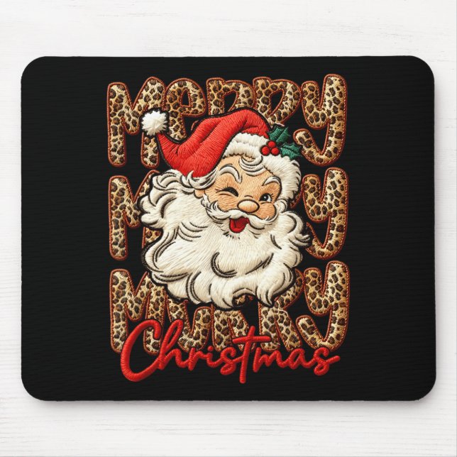 Latch Hook Yarn Crochet Coquette Merry Christmas L Mouse Pad (Front)