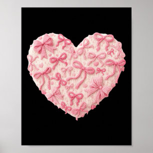 Latch Hook Yarn Crochet Valentine Heart Pink Heart Poster