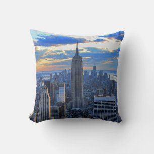 Late afternoon NYC Skyline as sunset approaches Cushion