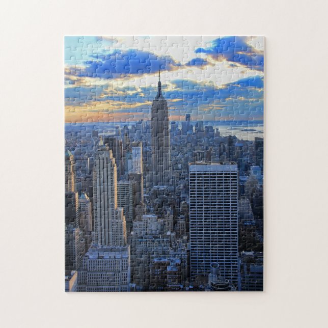 Late afternoon NYC Skyline as sunset approaches Jigsaw Puzzle (Vertical)