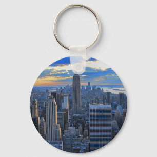 Late afternoon NYC Skyline as sunset approaches Key Ring