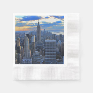 Late afternoon NYC Skyline as sunset approaches Napkin