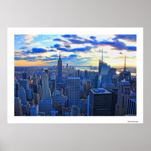 Late afternoon NYC Skyline as sunset approaches W Poster