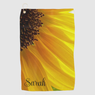 Late Afternoon Sunflower Personalised Golf Towel
