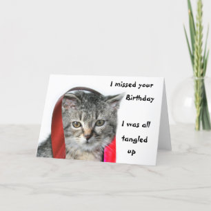Late Birthday kitten Card