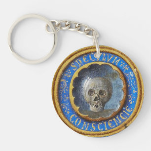 Late Medieval Manuscript Skull  Key Ring