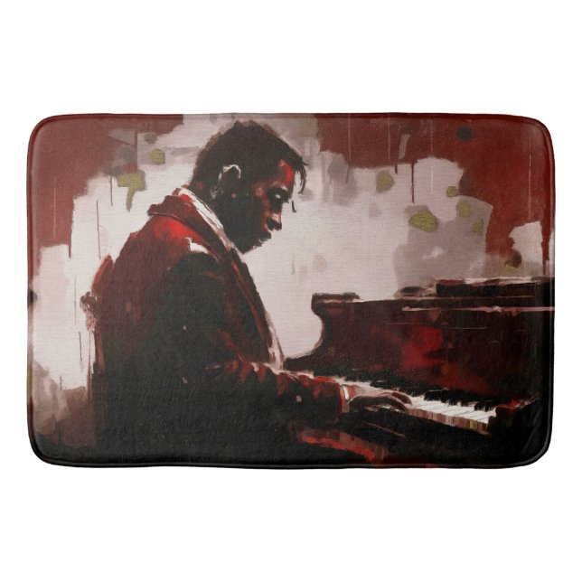Late night bar pianist bath mat (Front)