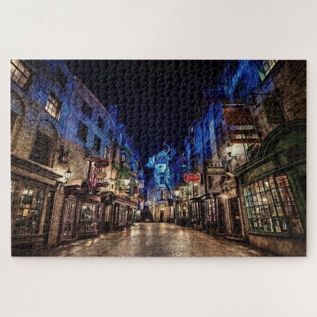 Late Night City Streets Jigsaw Puzzle (Horizontal)