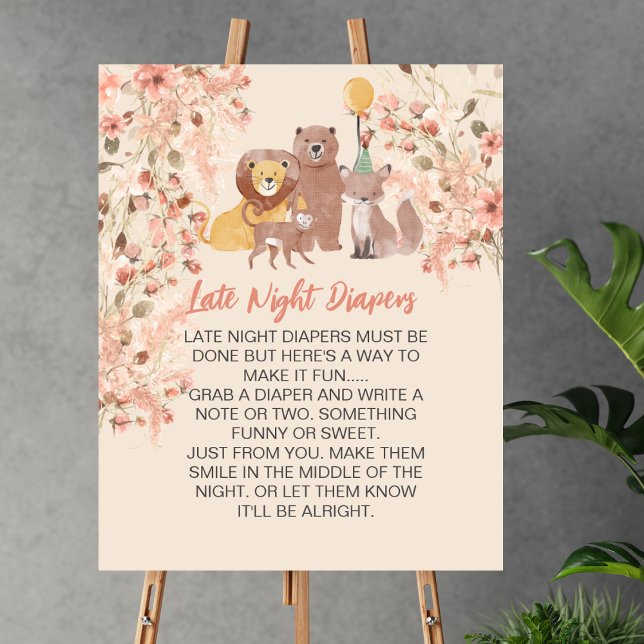 Late Night Diaper Game Boho Safari Pampas Grass Poster (Creator Uploaded)