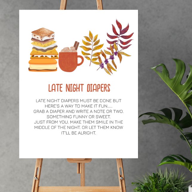 Late Night Diaper Game Smore Campfire Baby Shower  Poster (Creator Uploaded)